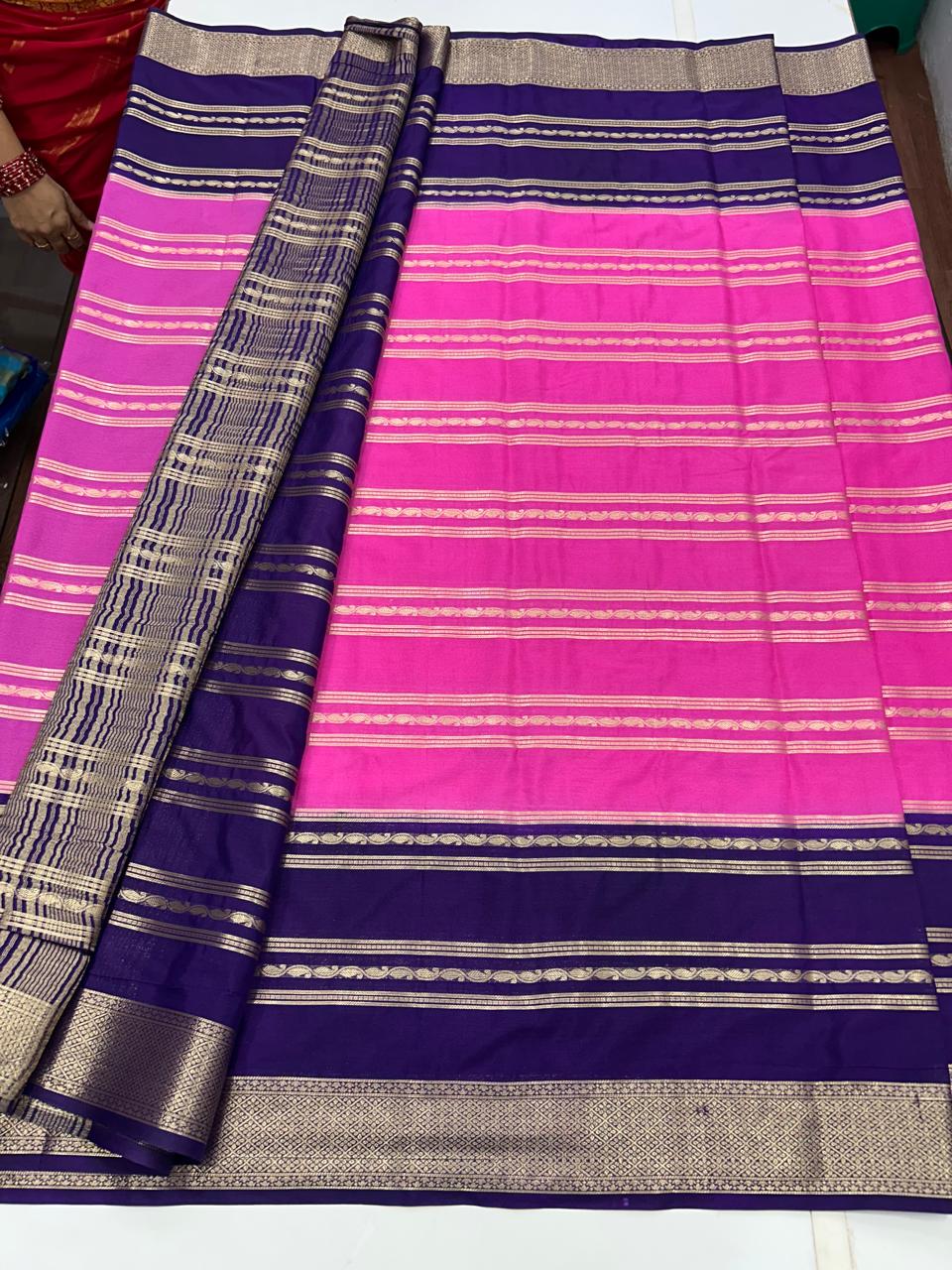 Mysore Crepe Big Border Saree (2598)