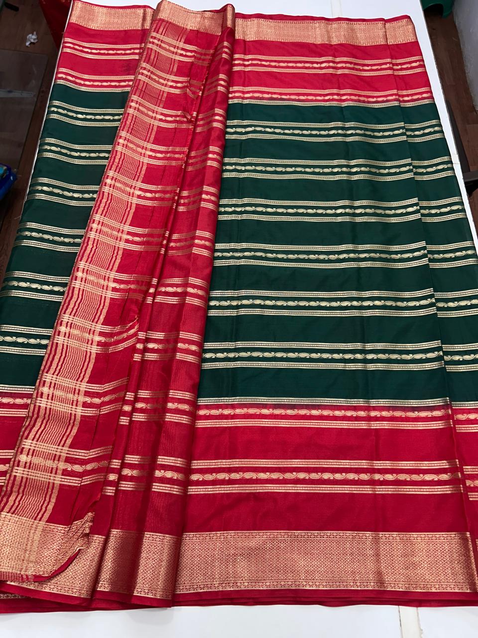 Mysore Crepe Big Border Saree (2598)