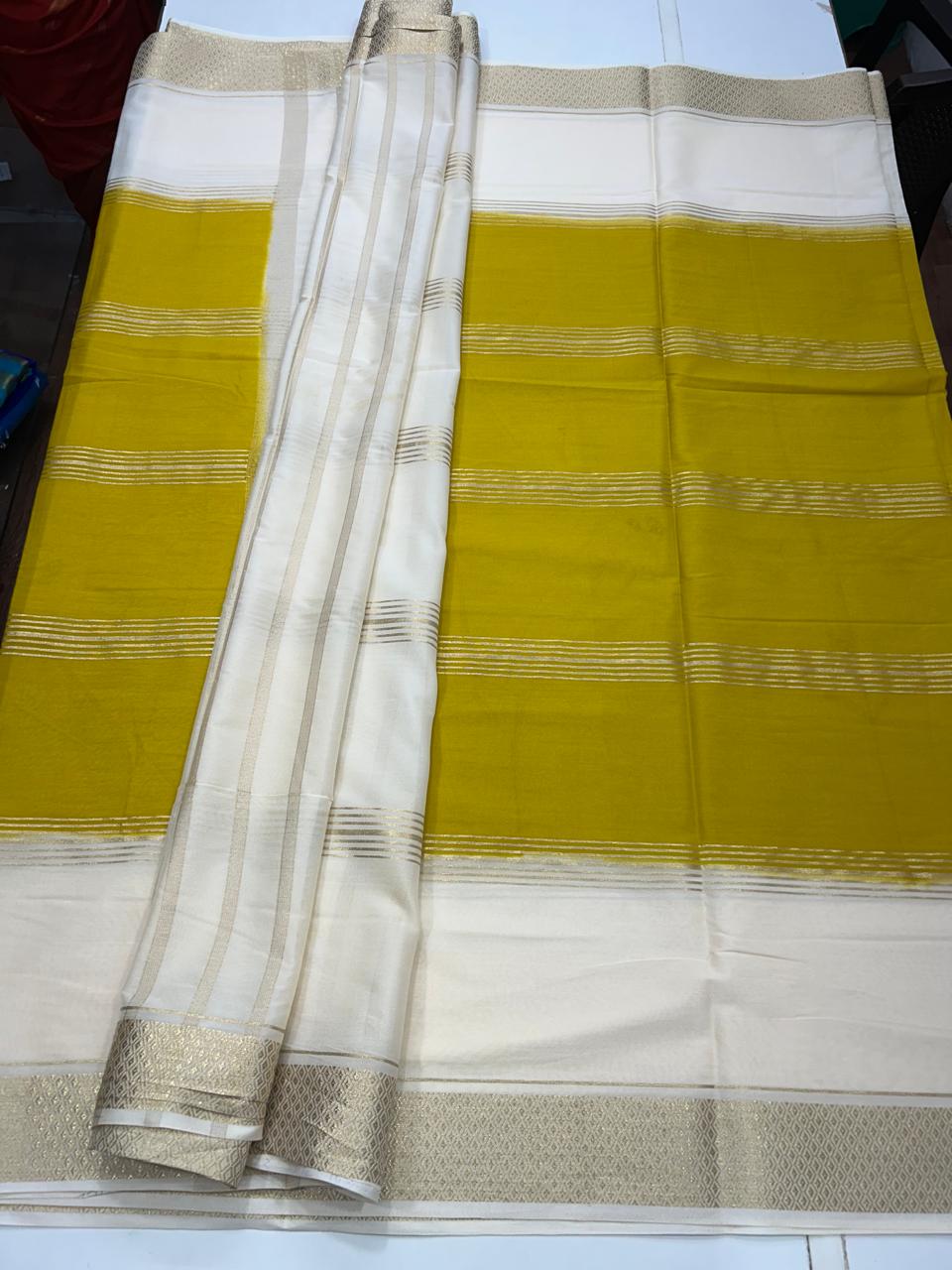 Mysore Crepe Lines Saree (2600)