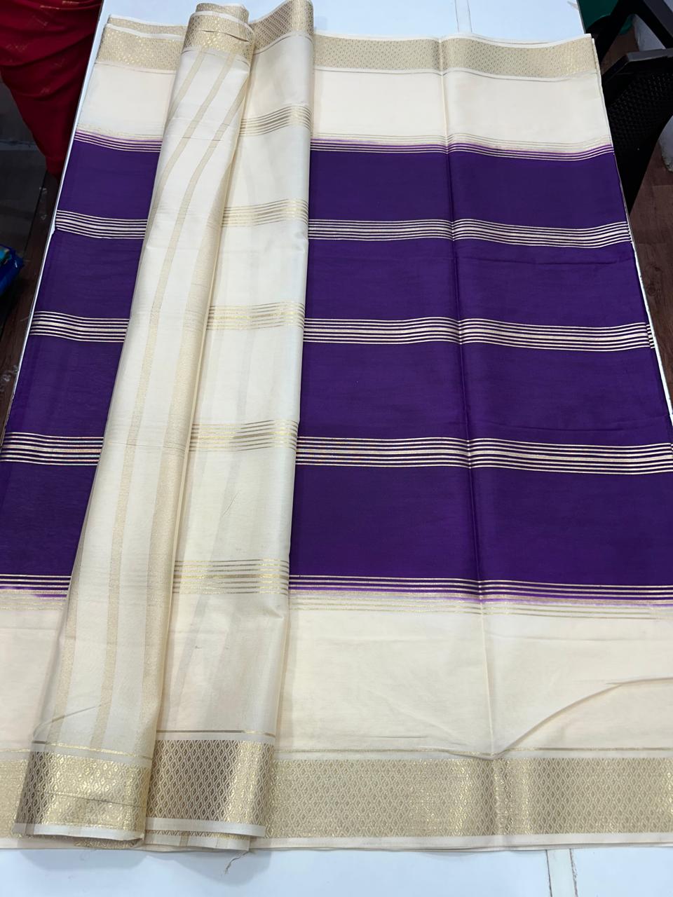 Mysore Crepe Lines Saree (2600)