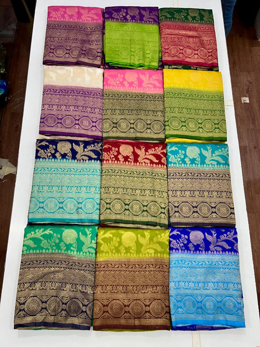 Georgette Flower Butta Saree (2613A)