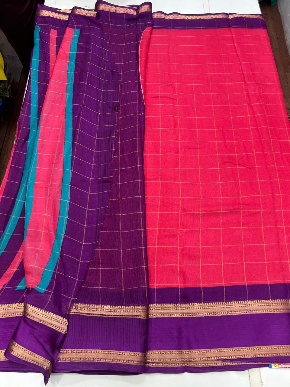 Fancy Georgette Checks Saree (2519)