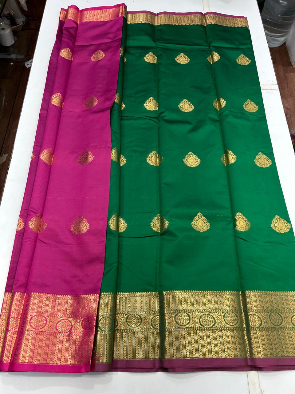 Semi Silk Butta Leechi Saree (2630B)