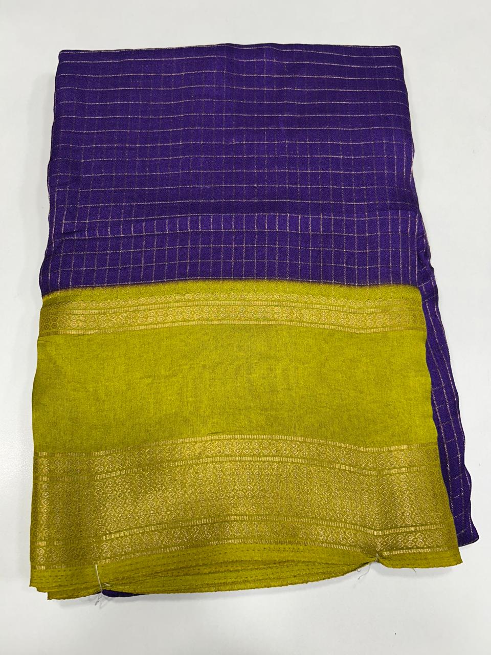 Fancy Georgette Jari Checks Saree (2651)