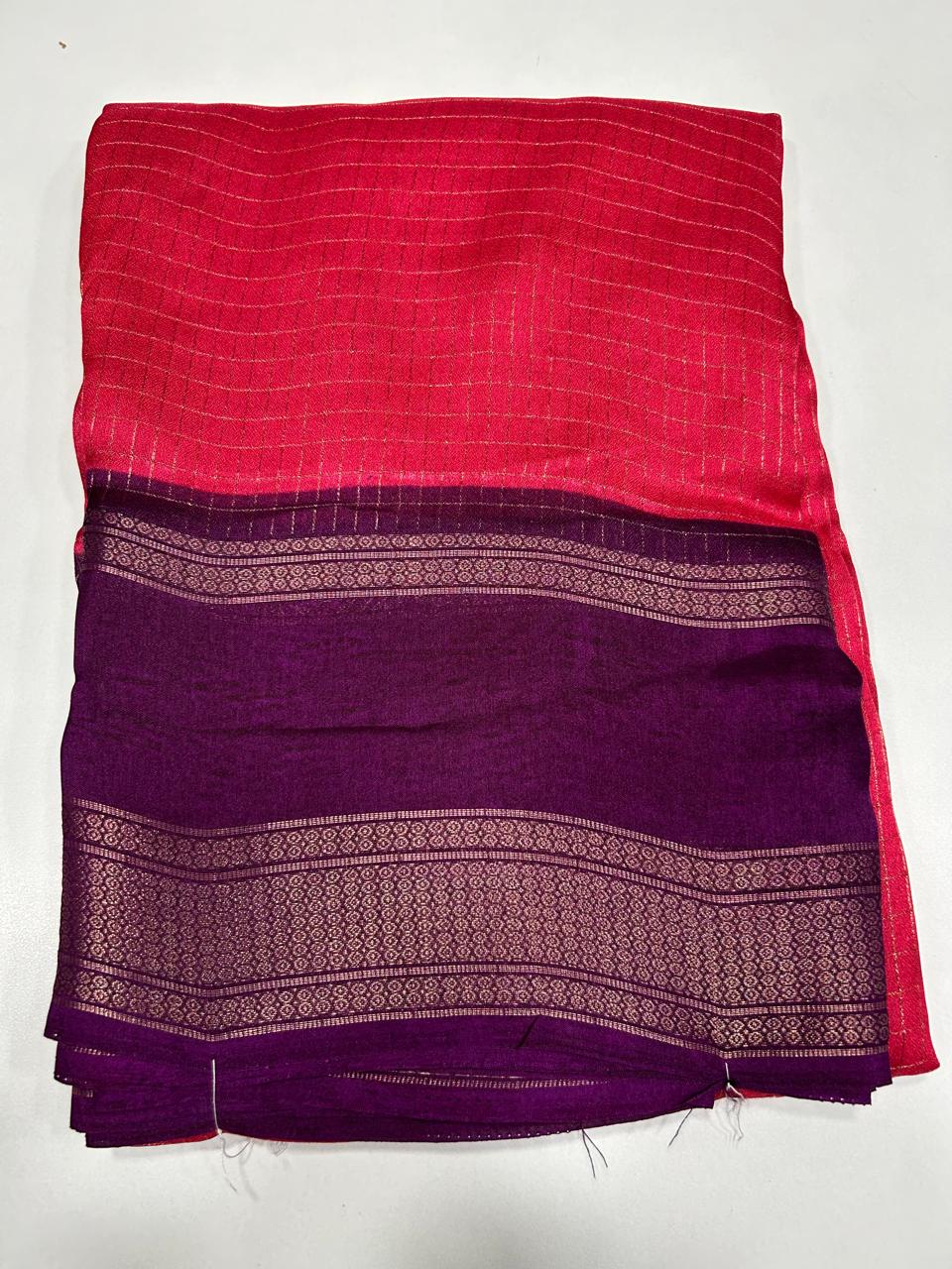 Fancy Georgette Jari Checks Saree (2651)