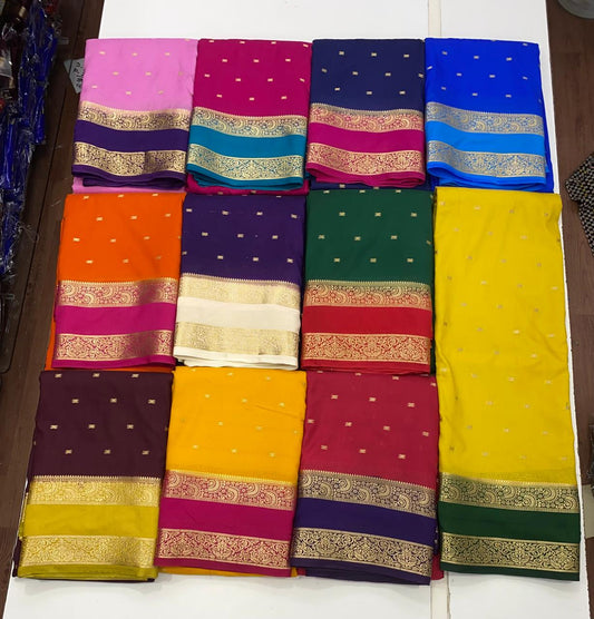 Mysore Crepe 2D Butta Saree (2710)