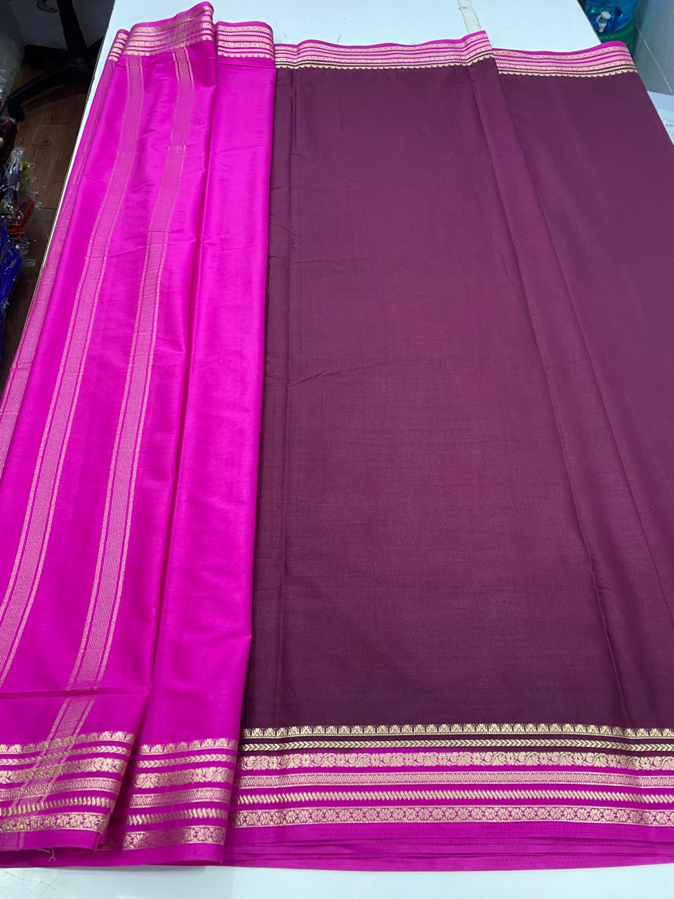 Mysore Crepe Small Border Saree (2716)