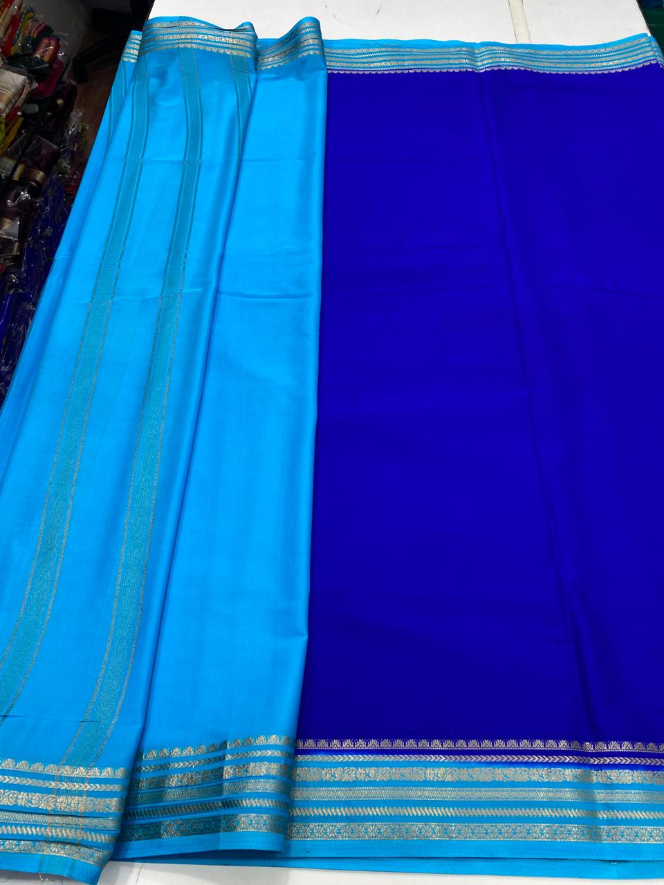 Mysore Crepe Small Border Saree (2716)