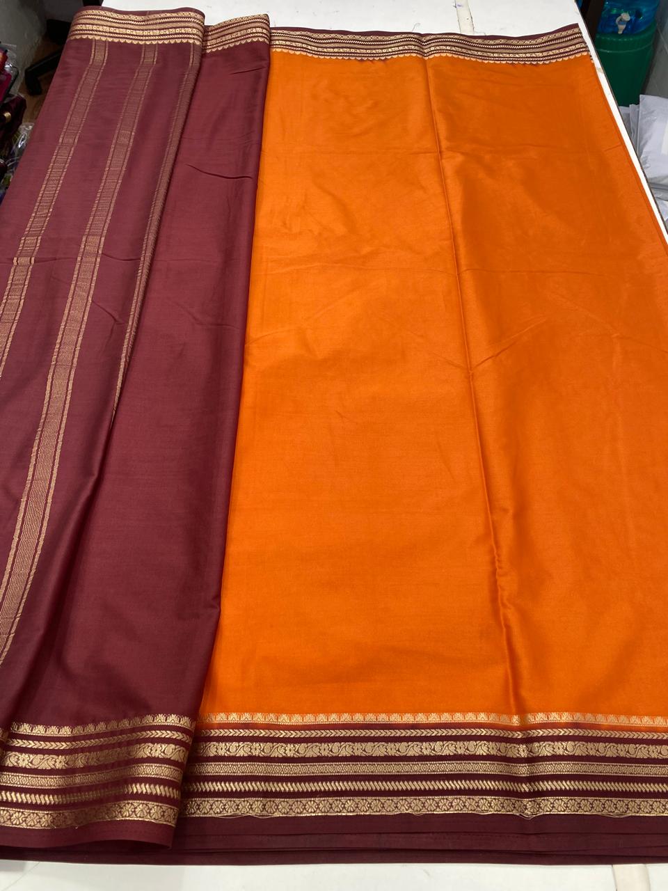 Mysore Crepe Small Border Saree (2716)