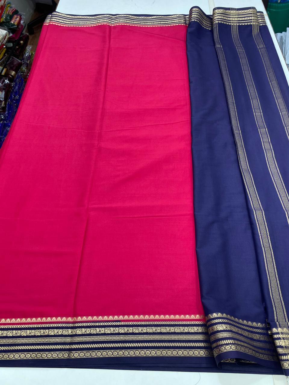 Mysore Crepe Small Border Saree (2716)