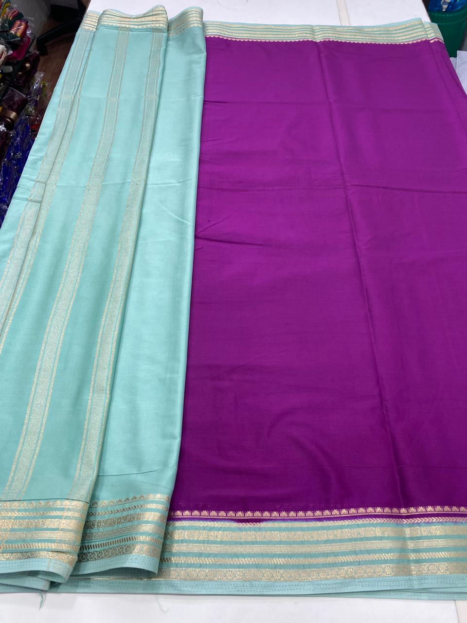 Mysore Crepe Small Border Saree (2716)