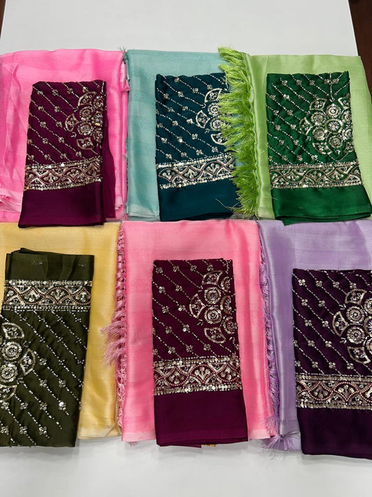 Fancy Shimmer Saree (2458)