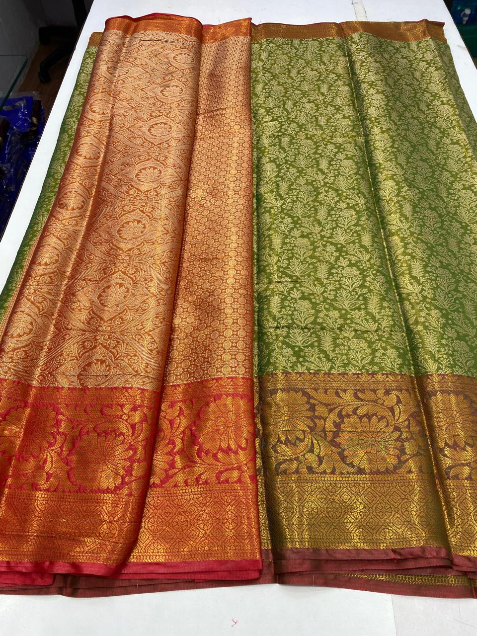 Semi Silk Tissue Jari Brocket Saree (2720A)