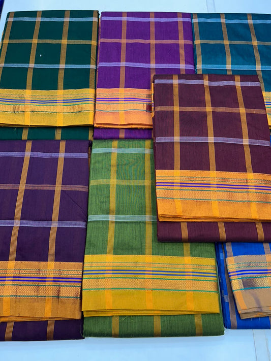 Cotton Checks Saree (2718)