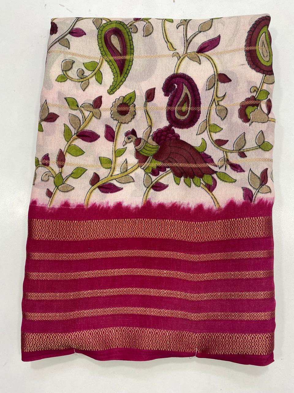 Fancy Georgette Digital Print Saree (2743)