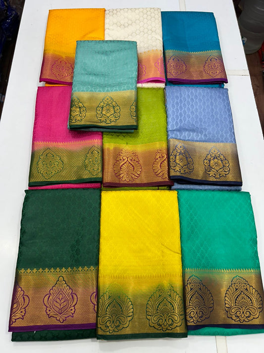 Semi Silk Embose Saree (1733)
