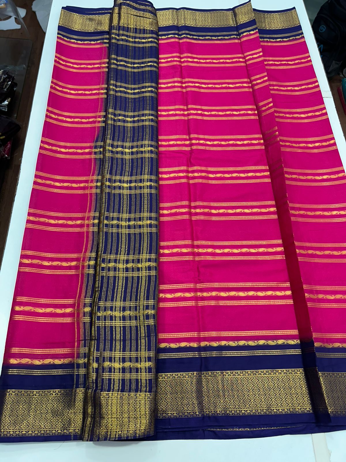 Crepe Mysore Lines Saree (2775)