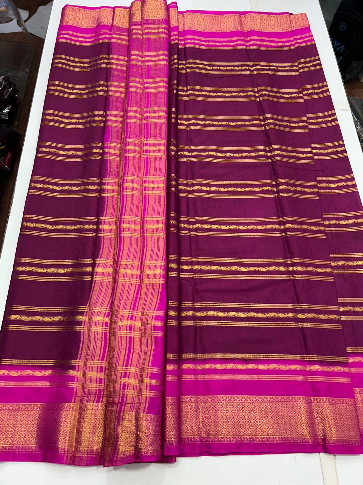 Crepe Mysore Lines Saree (2775)