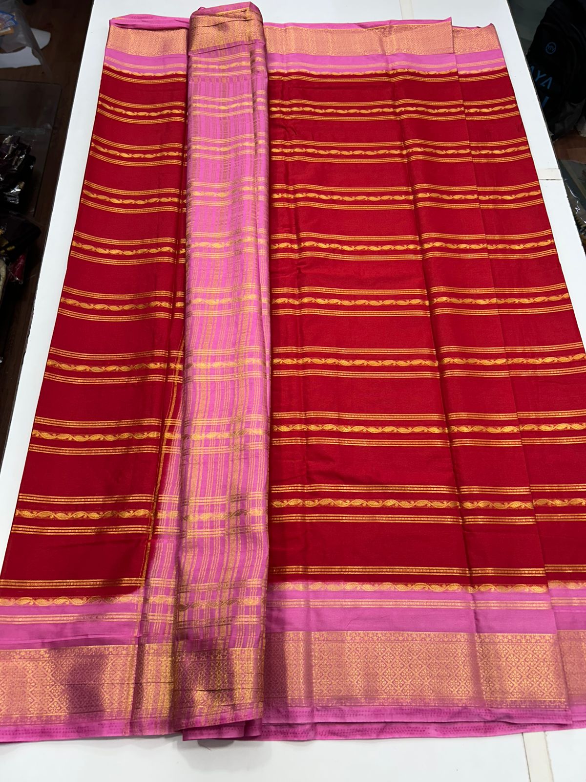 Crepe Mysore Lines Saree (2775)