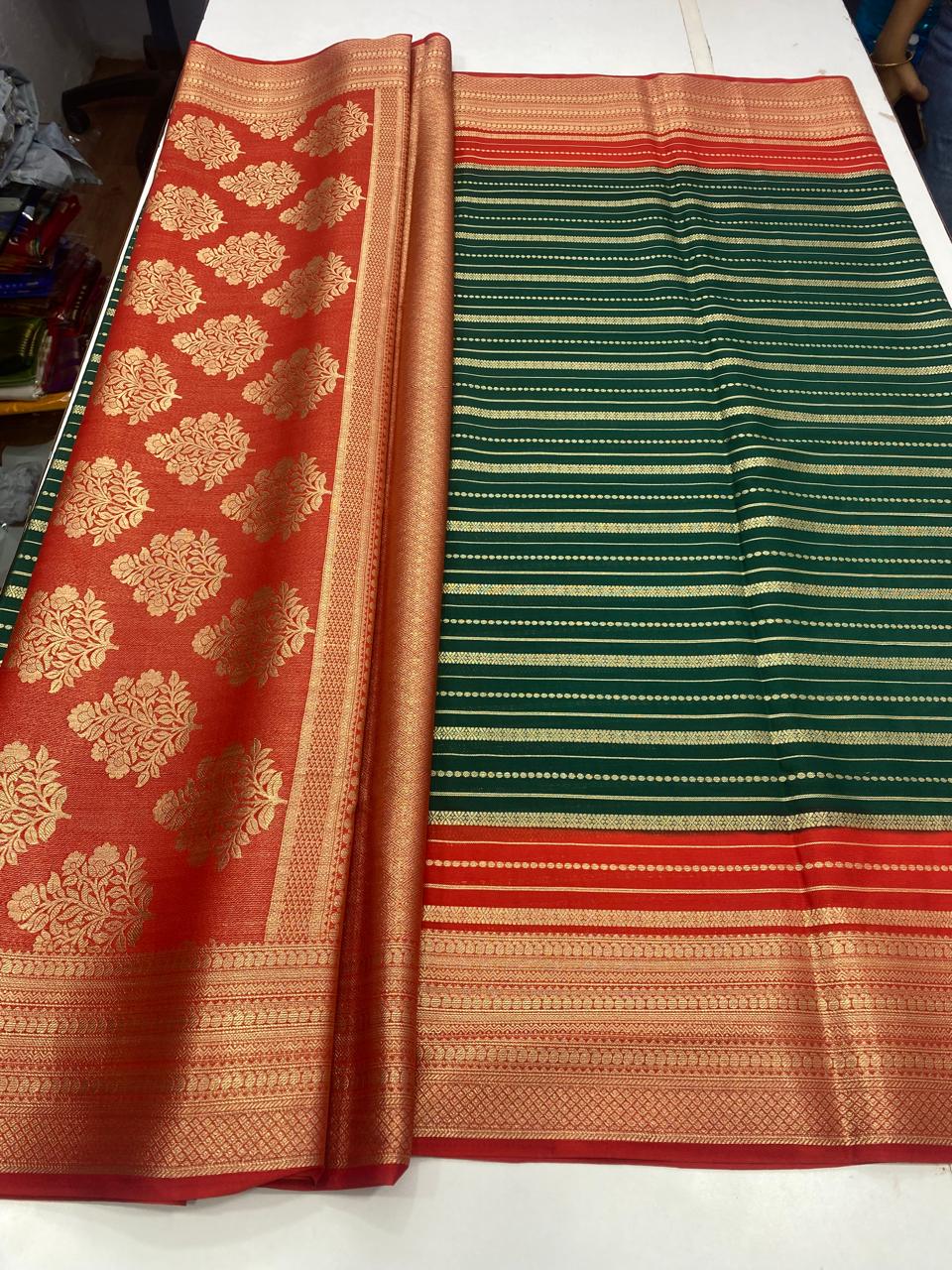 Crepe Mysore Lines Saree (2798)