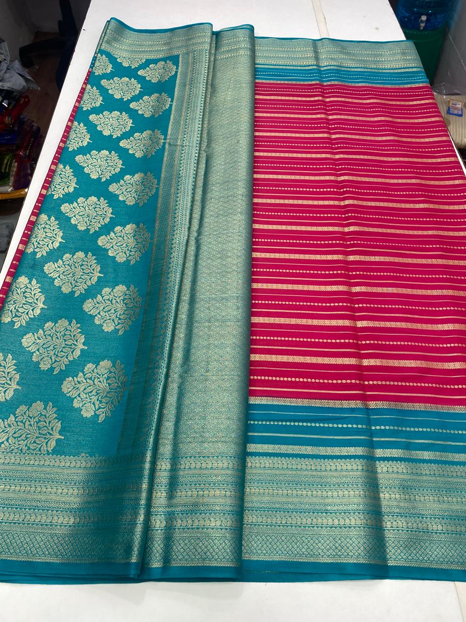 Crepe Mysore Lines Saree (2798)