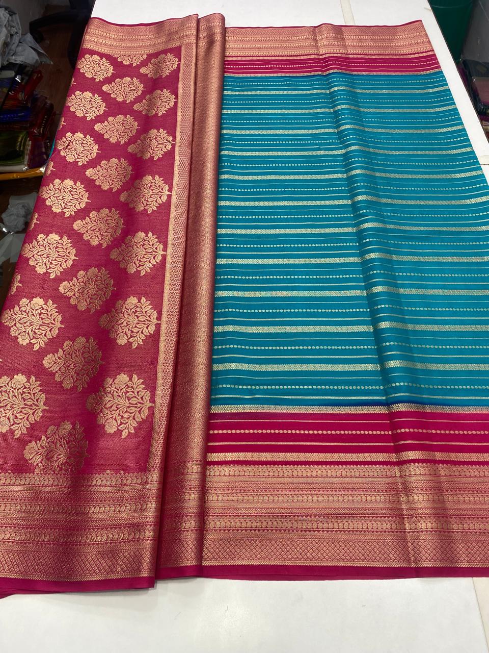 Crepe Mysore Lines Saree (2798)