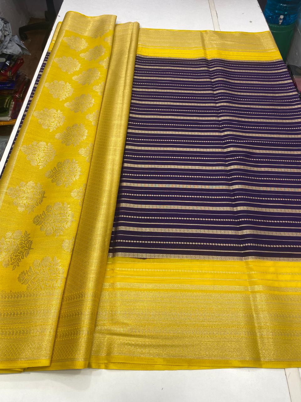 Crepe Mysore Lines Saree (2798)