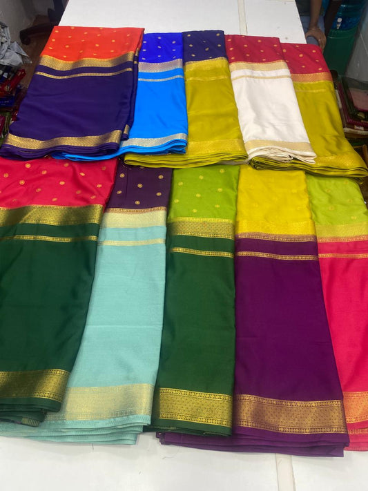 Mysore Crepe Big Border Saree (2807A)