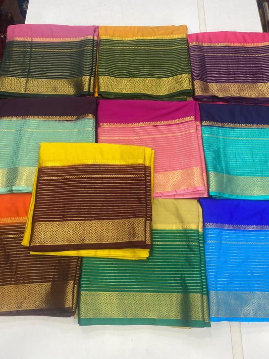 Mysore Crepe Big Border Saree (2809)