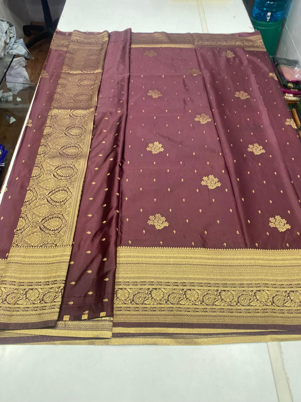 Satin Butta Jari Border Saree (2821)