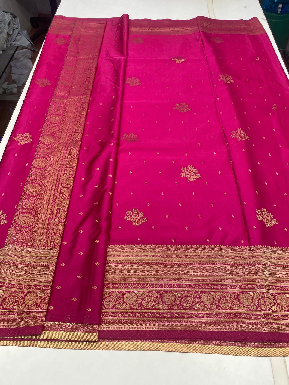 Satin Butta Jari Border Saree (2821)