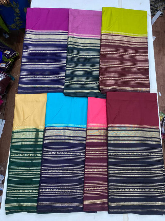Mysore Crepe Bentex Border Saree (2825)