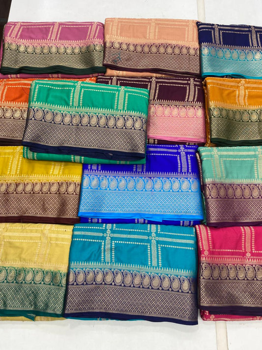 Mysore Crepe Checks Saree (2855B)