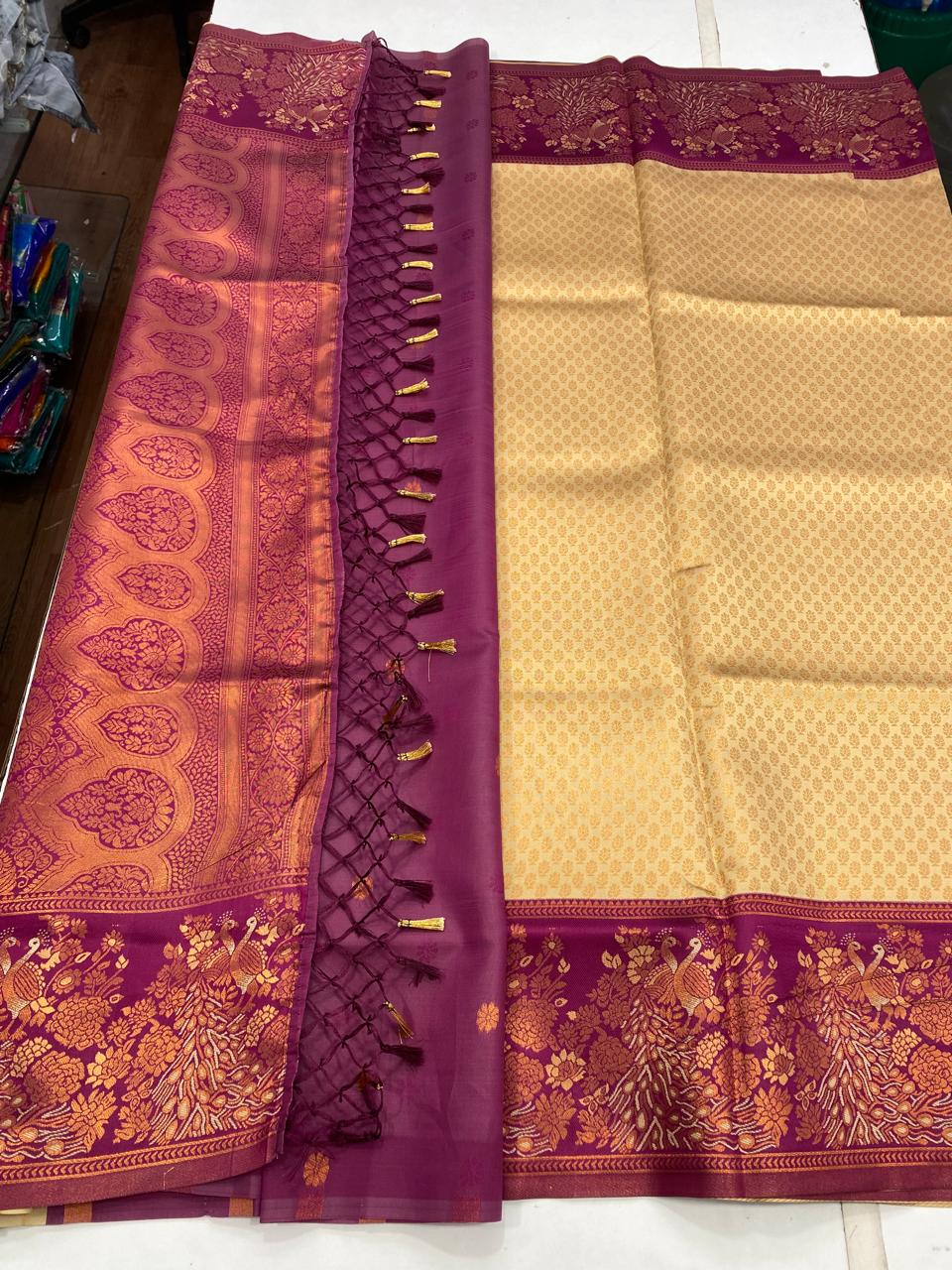 Semi Silk Border Saree(2818B)