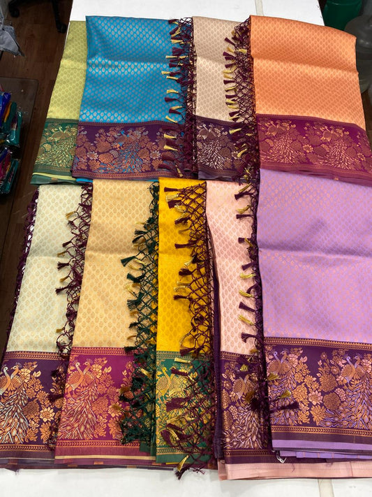 Semi Silk Border Saree(2818B)