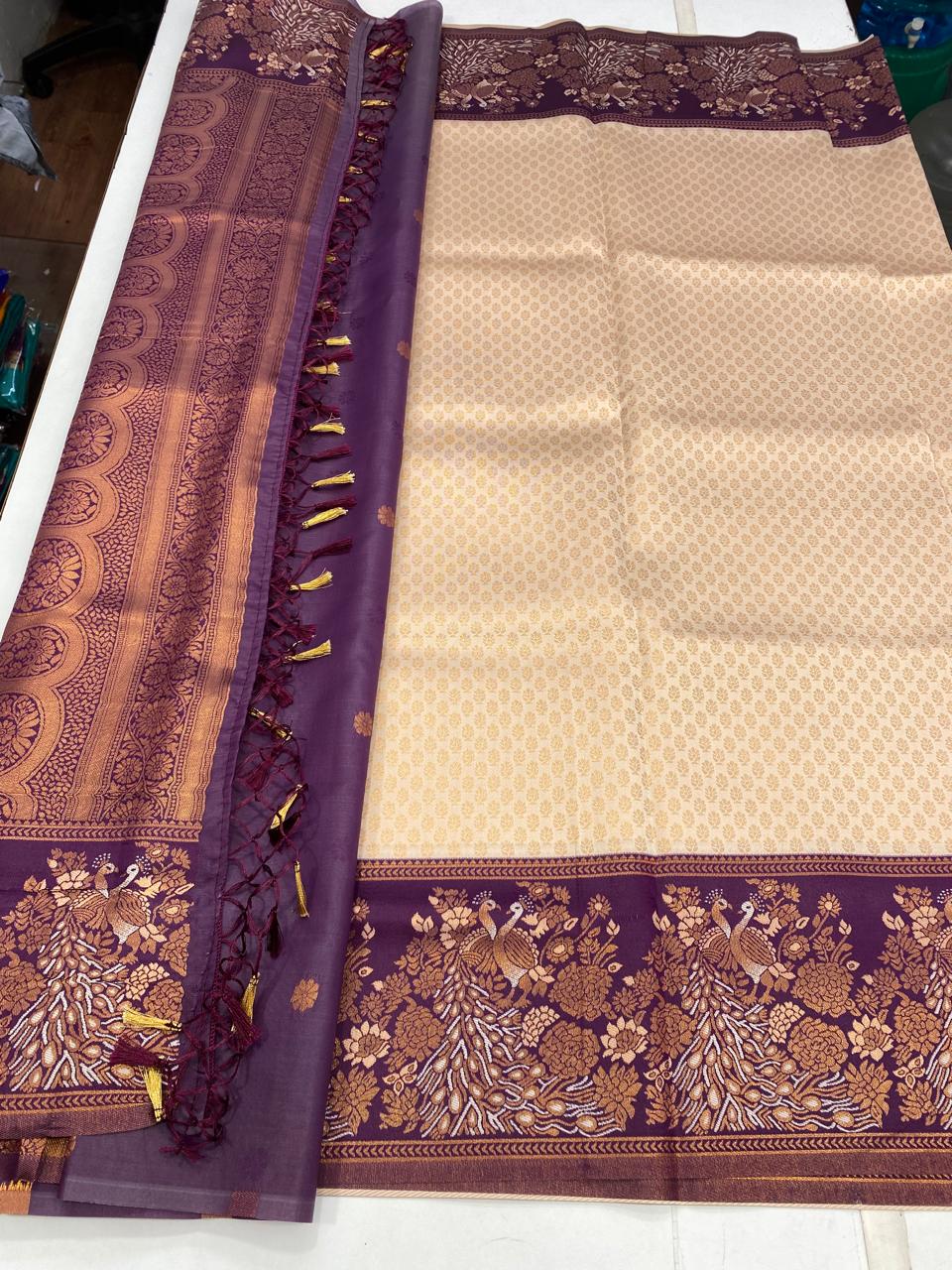 Semi Silk Border Saree(2818B)