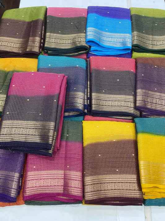 Georgette Checks Butta Saree (2820)