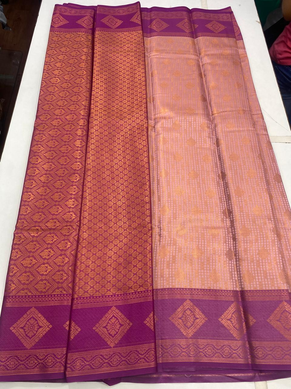 Semi Silk Broket Saree (2817)