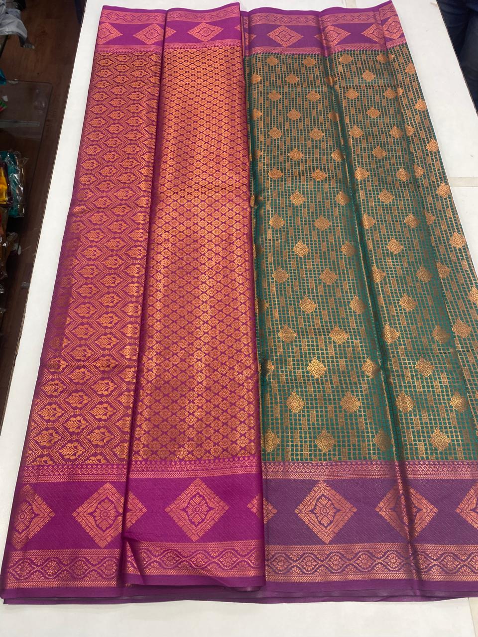 Semi Silk Broket Saree (2817)