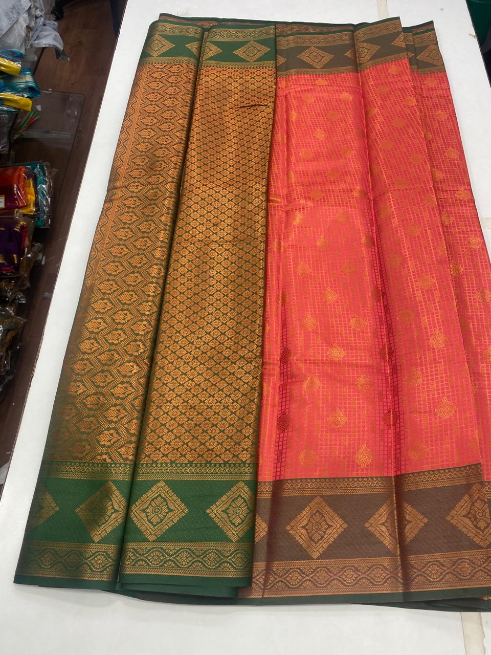 Semi Silk Broket Saree (2817)