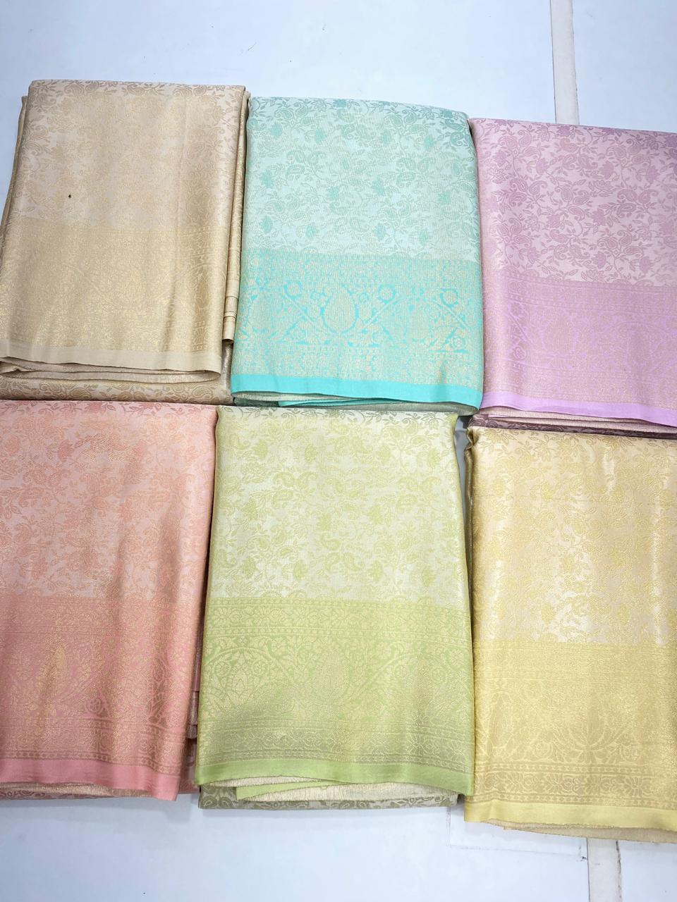 Semi Silk Tissue Broket Satin Saree (2787B)