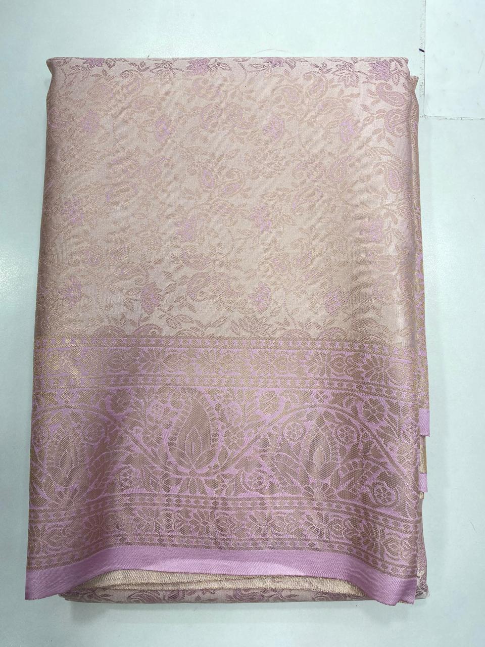 Semi Silk Tissue Broket Satin Saree (2787B)
