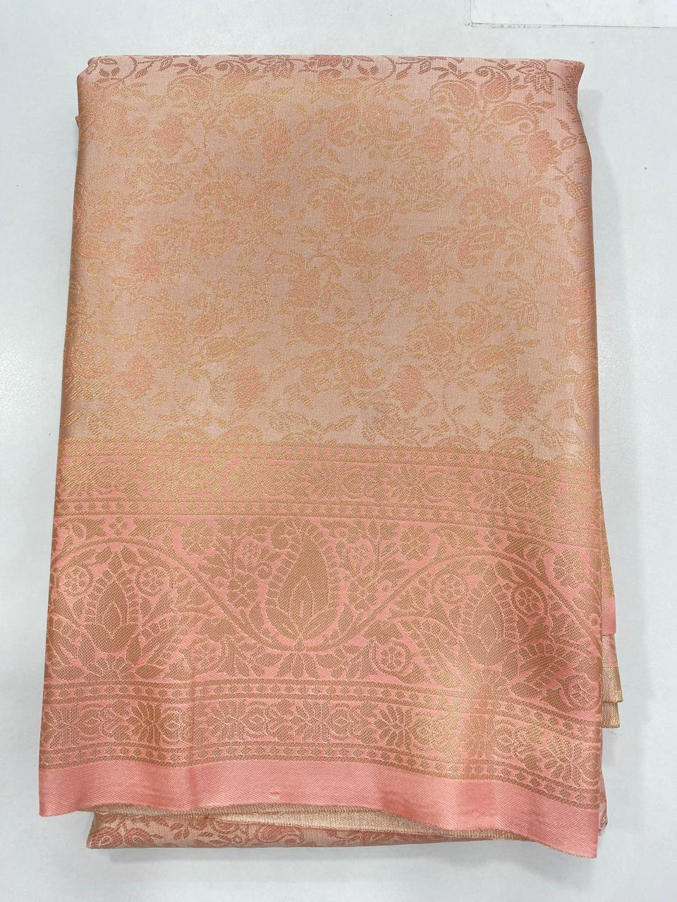Semi Silk Tissue Broket Satin Saree (2787B)