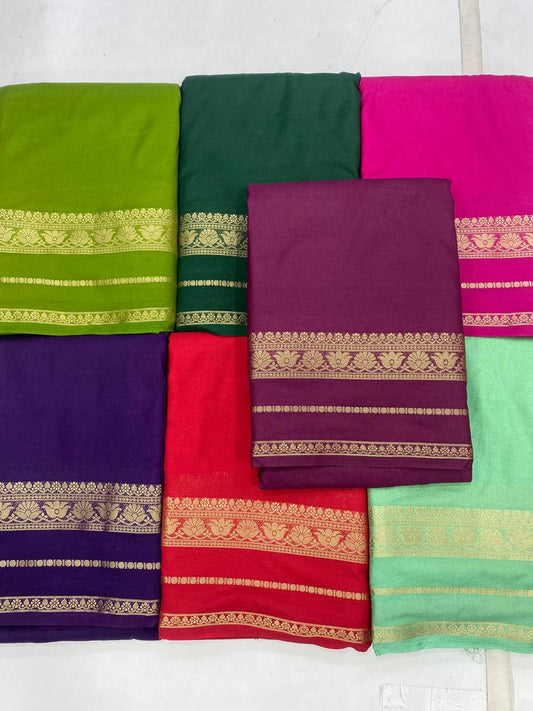 Mysore Crepe Self Saree(2873A)