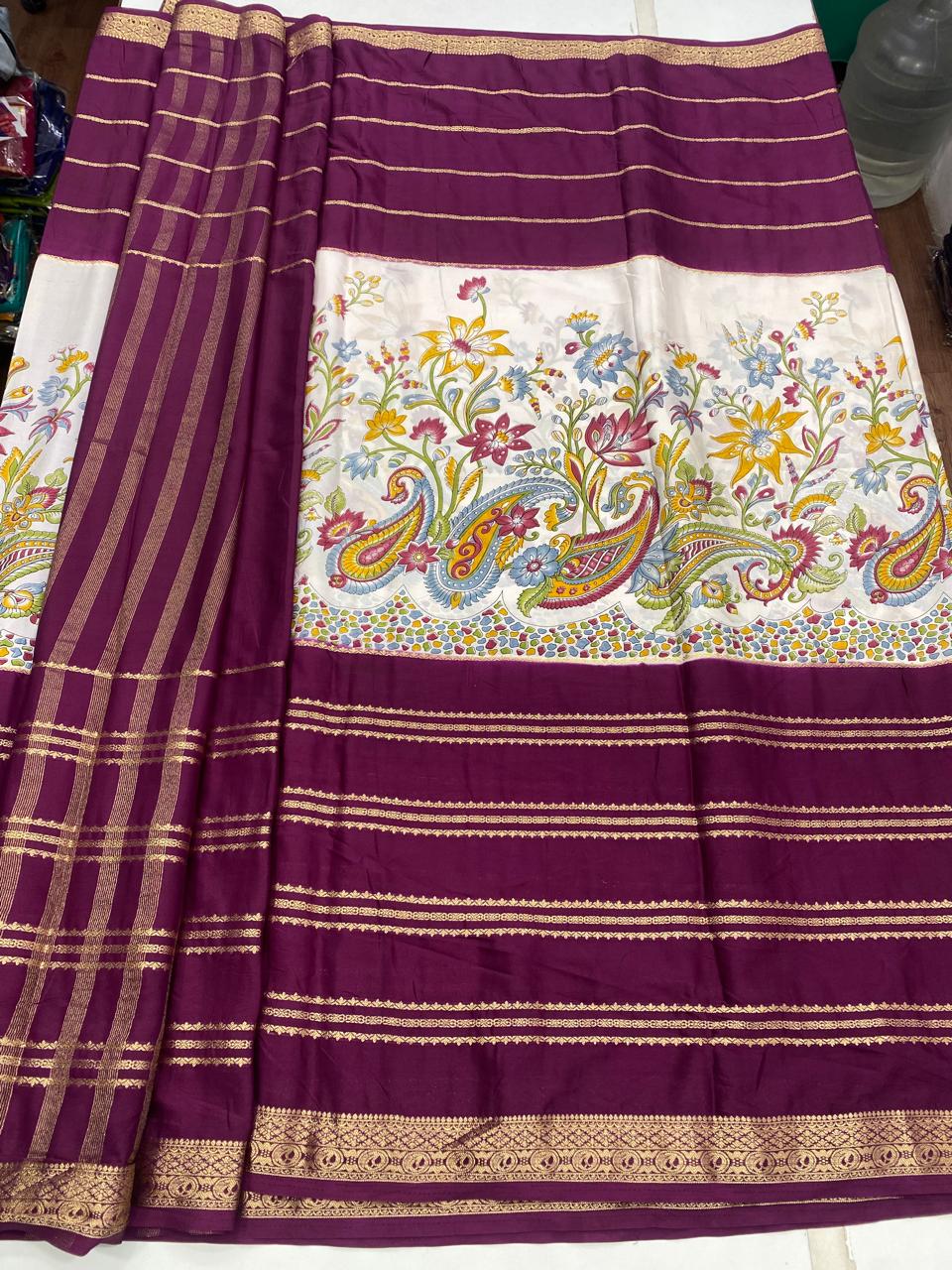 Mysore Crepe Digital Print Saree (2875)