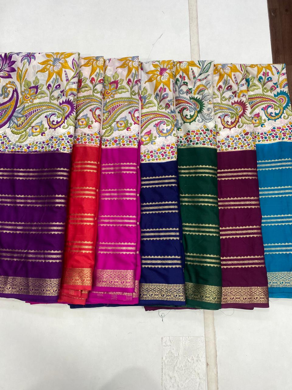 Mysore Crepe Digital Print Saree (2875)