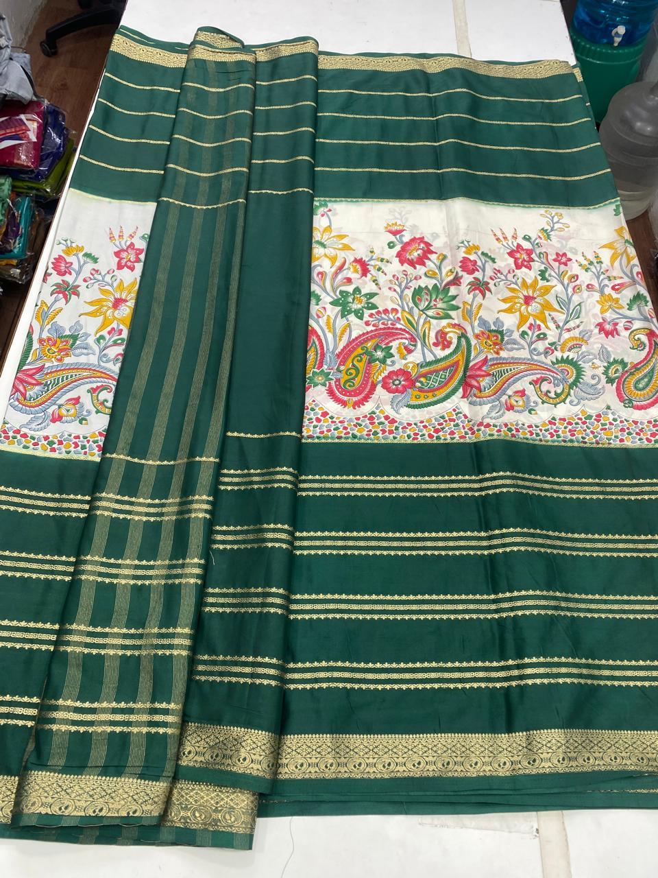 Mysore Crepe Digital Print Saree (2875)