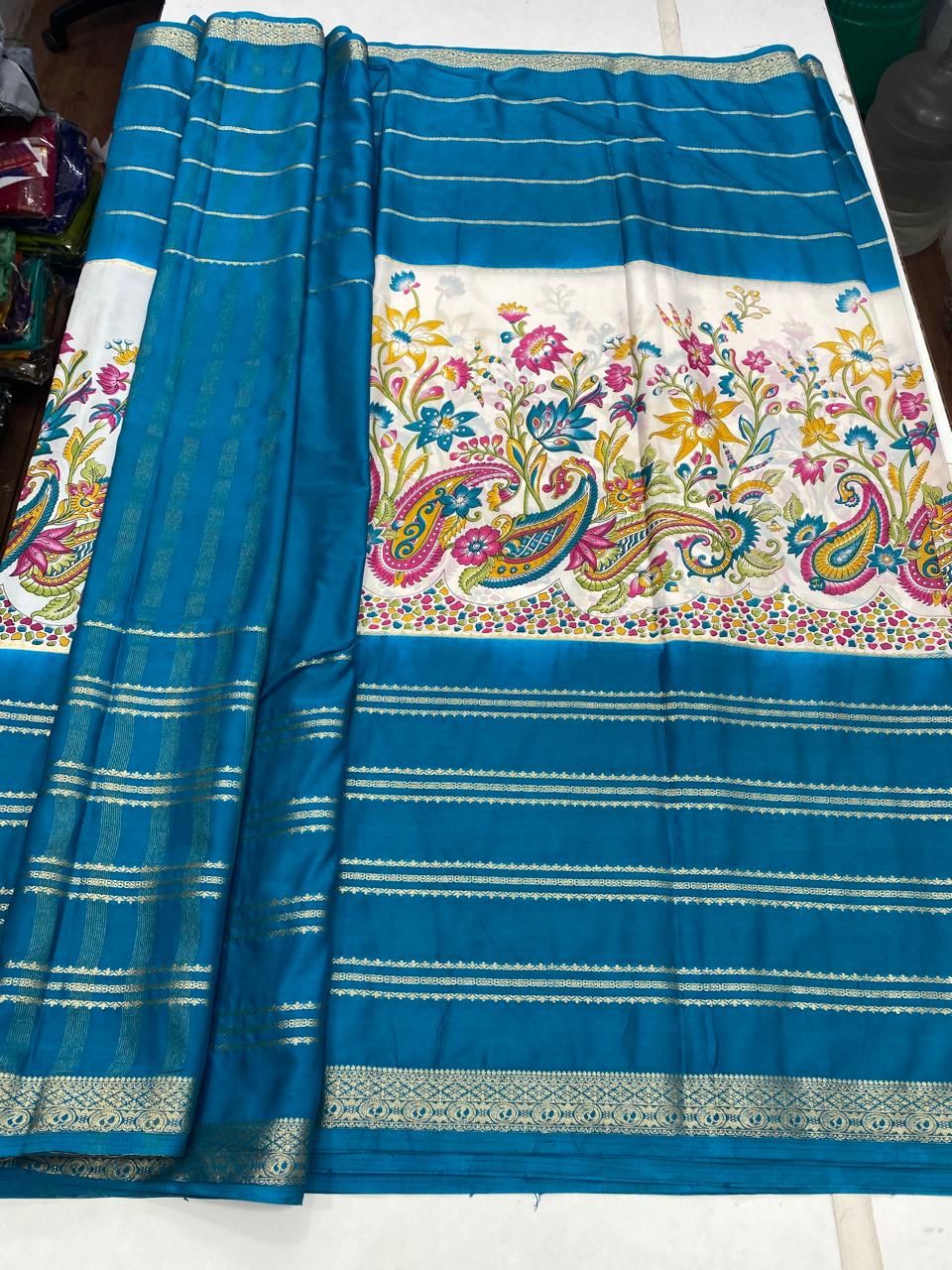 Mysore Crepe Digital Print Saree (2875)