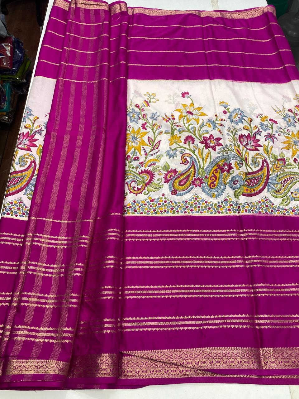 Mysore Crepe Digital Print Saree (2875)