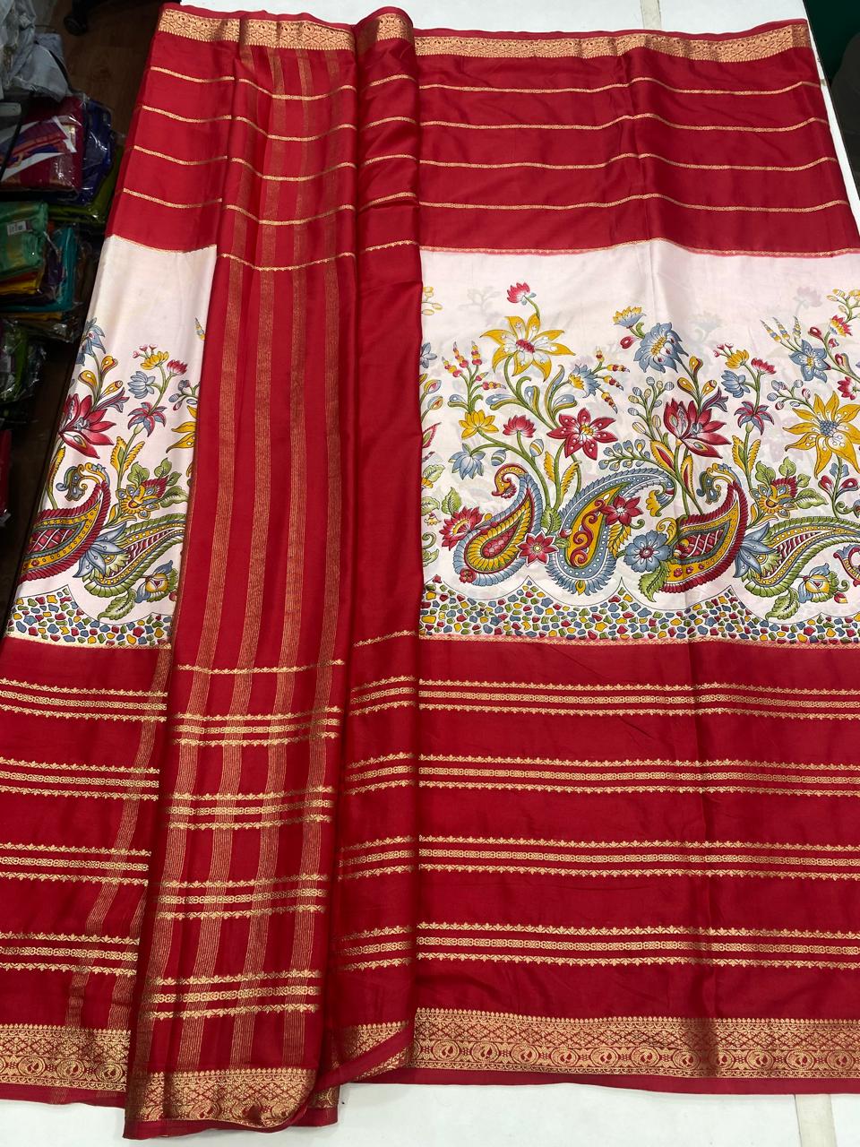 Mysore Crepe Digital Print Saree (2875)